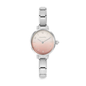 Classic Time Paris Steel & Pink Pastel Fade Dial Watch