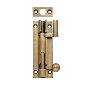 Cranked Door Bolt - 75mm - Antique Brass - Hardware Solutions