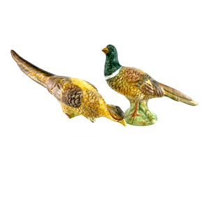 Vintage Chelsea House Hand-Painted Pheasant Figurines, a Pair