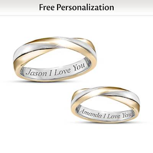 Our Love Is Forever Infinity Personalized Wedding Ring Set