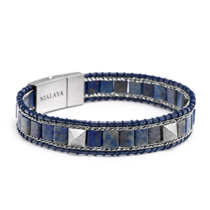 Blue Lapis Stud Bracelet (M)