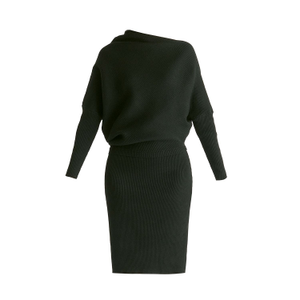 Draped Knitted Dress In Black (M)