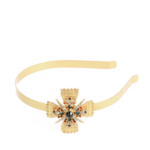 Frida Headband Gold Plated With Crystal Cross