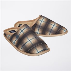 Original Penguin Mens Dream Mule Slippers Beige Check