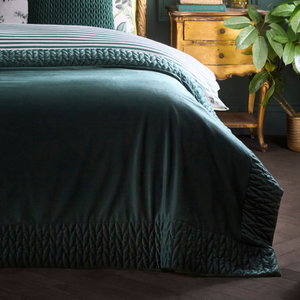 Laurence Llewelyn-Bowen Siena Velvet 150cmx220cm Bedspread Bottle Green