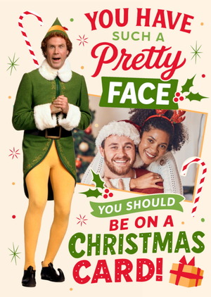 Elf You Have Such A Pretty Face Photo Upload Christmas Card