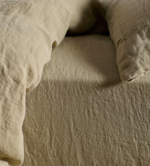 Soft Sage 100% Linen Fitted Sheet