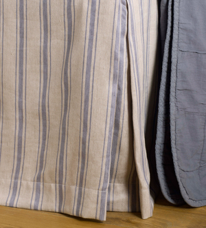 French Blue Ticking Stripe Cotton Linen Twill Valance