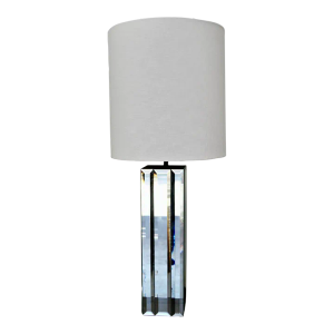 1960's Hollywood Regency Beveled Mirror Table Lamp