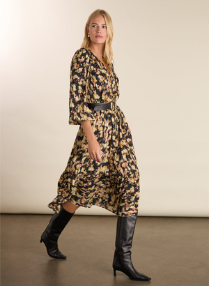 Cleo Printed Midi Dress - UK 14 | EU 40 | US 10 / Navy Blossom