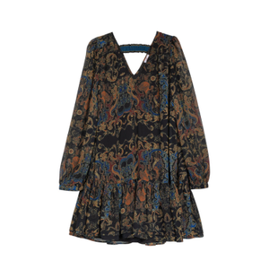 Short Dress With Sleeves Thin Cuffs And Buttons (L)