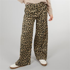 L'amore Couture Womens Davenport Wide Leg Jeans Leopard