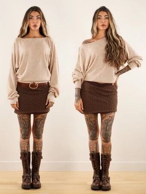 'Pull à manches chauve-souris "Ayäa", Beige'