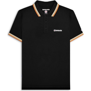Lambretta Mens Triple Tipped Polo Shirt - 3XL / Black/Stone/Cashew/Orange