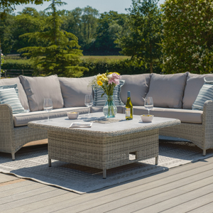 Maze - Oxford Square Rattan Rising Table - Ceramic Glass (Table Only)
