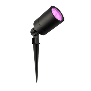 Smart LED Garden Spike Lights GU10 - 4.9W - RGB+CCT - IP65 Rated for Outdoor/Exterior Use - Black - 1 Metre Cable - 220-240V Mains Powered