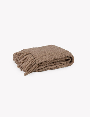 Ashfield Throw Chunky Knit - Wool, Truffle