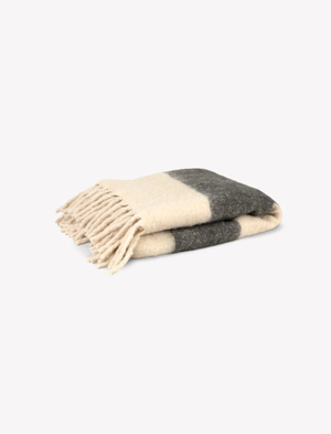 Leigh Throw Wide Stripe - Wool, Fern