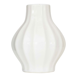 Modern Contemporary Ribbed Gourd Shaped Vessel Vase by Royal Haeger