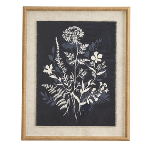 Vintage Style Meadow Print in Wooden Frame