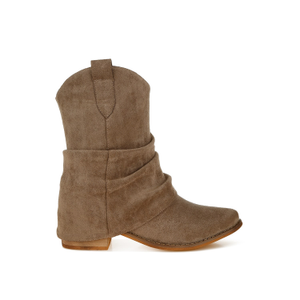 Bronco Slouchy Calf Boots In Taupe By Rag & Co (4 UK)