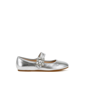 Upstage Brooch Mary Jane Ballerinas In Silver By Rag & Co (8 UK)