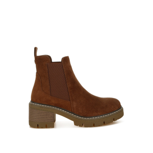 Vostok Suede Chunky Chelsea Boots In Brown By Rag & Co (6 UK)
