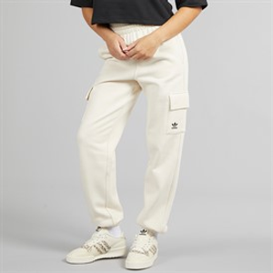 adidas Originals Womens Trefoil Essentials Cargo Fleece Joggers Wonder White