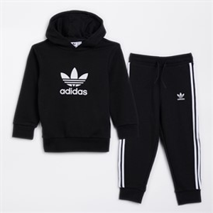 adidas Originals Infant Boys Adicolor Trefoil Hoodie And Jogger Set Black/White