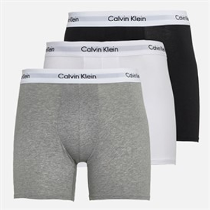 Calvin Klein Mens Cotton Stretch Three Pack Boxer Briefs Black/Grey Heather/White