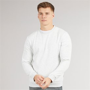 JJ REBEL Mens Base Crew Neck Sweatshirt White Melange