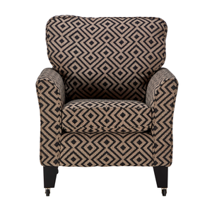 Lucinda Black & Natural Patterned Fabric Accent Armchair