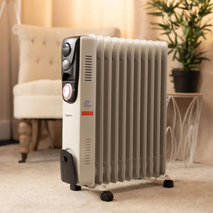 Kingavon 11 Fin Electric Oil Filled Radiator – 2500W Portable Heater with 3 Heat Settings, Timer and Safety Features
