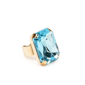 Celeste Ring Gold Plated With Light Blue Crystal