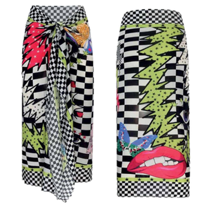 Scacchi Printed Sarong Pareo (one size)