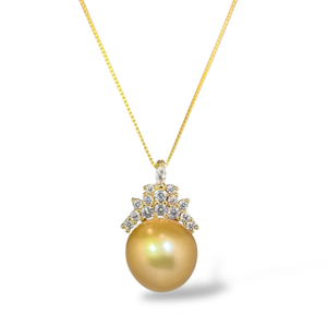 Solara Golden Pearl Necklace