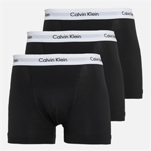 Calvin Klein Mens Cotton Stretch Three Pack Boxer Trunks Black/Black/Black