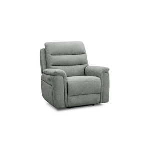 Jarrod Power Recliner Armchair in Hopsack Platinum Fabric