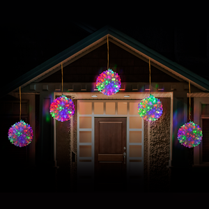 Festive Magic Christmas LED Colour Changing 10cm Petal Balls – 5 Pack