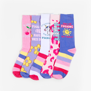 Undakuva Glitter F*ck Off Socks 5 Pack