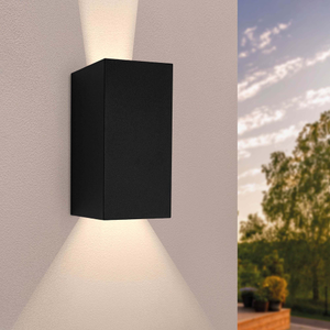 LED Wandleuchte Cube Schwarz - 3000K - 7W - IP54 - Beidseitig