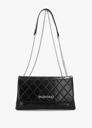Wakanda Diamond Quilt Gloss Nero Flapover Cross-Body Bag