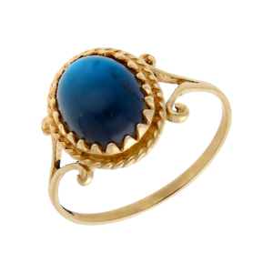 Pre-Owned 9ct Yellow Gold Cabochon Gemstone Dress Ring