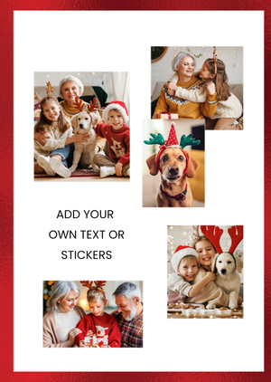 Red Frame Create Your Own Design Photo Upload Christmas Card