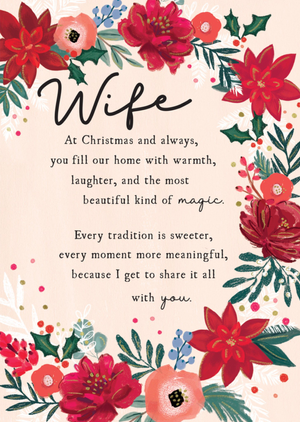 Warmth And Laughter Wife Christmas Card