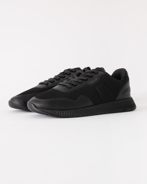 BOSS Orange TTNM EVO Mens Mesh Trainers with Faux-Leather Trims - Black 005
