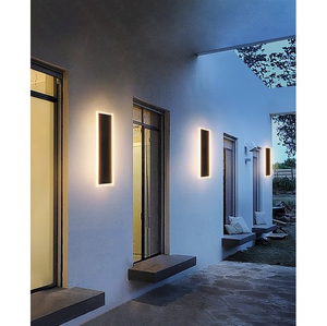 L30-SQ Outdoor IP65 6w LED CCT 30cm Linear Wall Light in a Black Finish