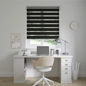 Cheshire Jet Black Day & Night Blinds: 762mm x 1676mm Recess