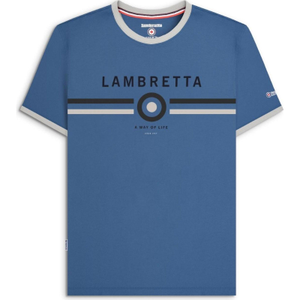 Lambretta Mens Target Ringer Retro T-Shirt - 4XL / Moonlit Ocean