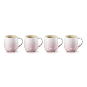 Le Creuset Shell Pink Stoneware Set of 4 380ml U Mugs